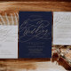 Romantic Navy Calligraphy Return Address Label