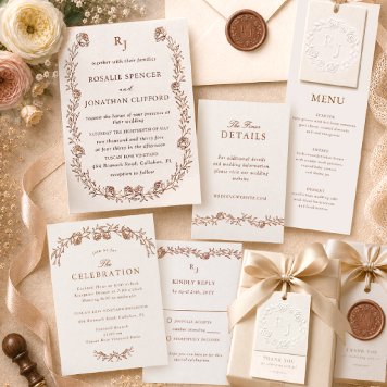Rosalie Heirloom Letterpress Wedding Suite