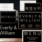 Elegant Simple Modern Minimalist Gold Wedding     Foil Invitation