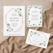 Eucalyptus Greenery | Rose Gold Geo Couples Shower Invitation (Personalise this independent creator's collection.)
