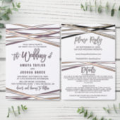 Purple Blush and Rose Gold Streamers Wedding Invitation (Personalise this independent creator's collection.)