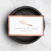 Rose Gold Whisk Bakery Square Business Card