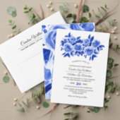 Royal Blue Floral Watercolor Bridal Shower Invitation (Personalise this independent creator's collection.)