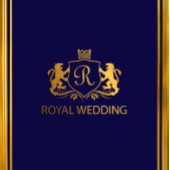 Royal Blue and Gold Wedding Save The Date Cards