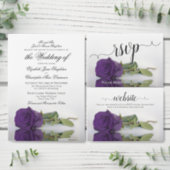 Nothing Fancy Just Love Royal Purple Rose Wedding Invitation (Personalise this independent creator's collection.)