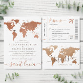 Copper Boarding Pass Ticket Save the Date Magnet (Personalise this independent creator's collection.)