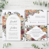 Rustic Bloom Watercolor Floral Wedding Invitation (Personalise this independent creator's collection.)