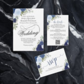 Elegant Rustic Blue Roses Change of Wedding Plans Announcement Postcard (Personalise this independent creator's collection.)