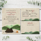 Rustic Camping Wedding RSVP Invitation Postcard (Personalise this independent creator's collection.)