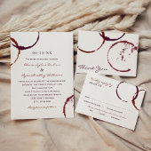 Rustic Dark Red Wine Stain Wedding Table Name Invitation