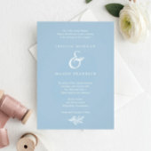 Dusty Blue Wedding Tri-Fold Invitations RSVP