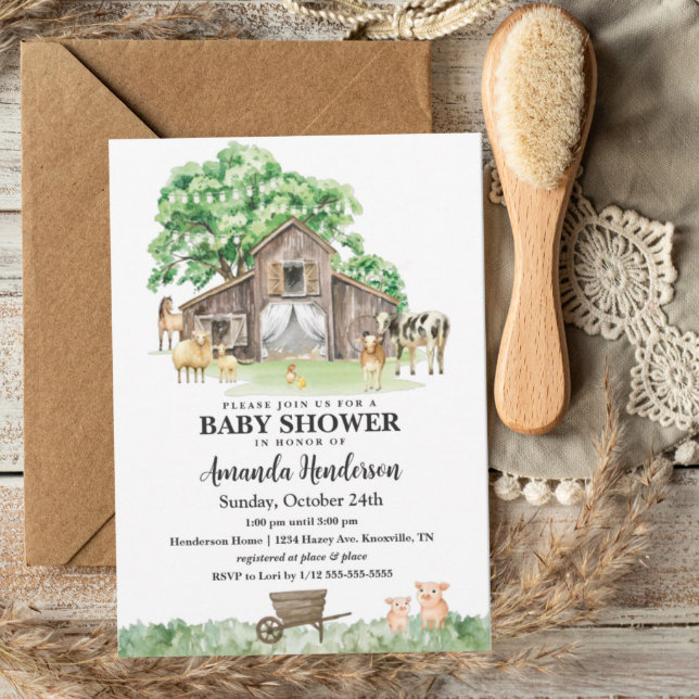 Rustic farm 2024 baby shower