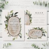 Rustic Foliage Farmhouse Elegant Botanical Wedding Invitation (Personalise this independent creator's collection.)