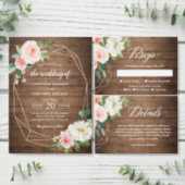 Graduation Party Rustic Geometric Blush Floral Invitation (Personalise this independent creator's collection.)
