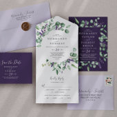 Rustic Lavender and Eucalyptus Graduation Party Invitation