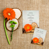 Rustic Orange Daisy Woodland Wedding Save the Date Invitation