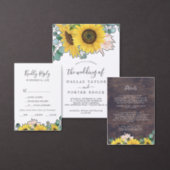 Rustic Sunflower | Wood BabyQ Baby Shower Barbecue Invitation (Personalise this independent creator's collection.)
