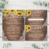 Rustic Sunflower String Light Bridal Shower Recipe Postcard (Personalise this independent creator's collection.)