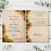 Rustic Sunflower Wedding RSVP Card (Personalise this independent creator's collection.)