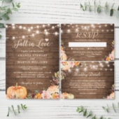 Rustic Pumpkin Baby Shower String Lights Floral Invitation (Personalise this independent creator's collection.)