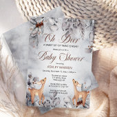 Oh Deer Woodland Animal Winter Virtual Baby Shower Invitation