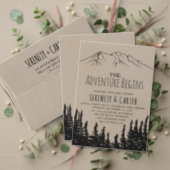 Rustic Woodsy Mountain Let's Celebrate Invitation (Personalise this independent creator's collection.)