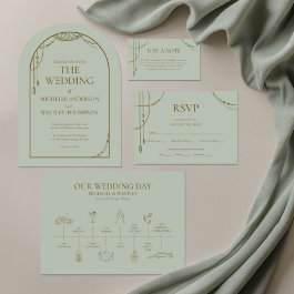 Sage Green Beaded Arch Frame Wedding Collection
