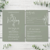 Modern Sage Green Wedding Monogram Minimalist Save The Date (Personalise this independent creator's collection.)