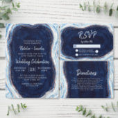 Sapphire Blue Geode Slice Wedding Bridal Shower Invitation (Personalise this independent creator's collection.)