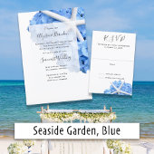 Hydrangea Flowers Starfish Wedding Thank You Cards