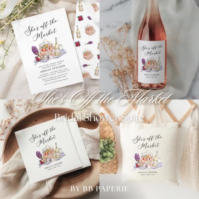 She's Off the Market Farmer's Market Bridal Shower Invitation | Zazzle