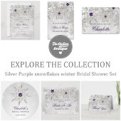 silver purple Winter Bridal Shower Invite