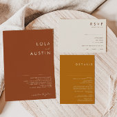 Simple Desert Natural White All In One Invitation