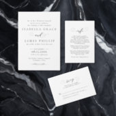 Formal elegant black and white wedding all in one invitation (Personalise this independent creator's collection.)