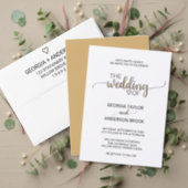 Simple Gold Calligraphy Wedding Invitation (Personalise this independent creator's collection.)