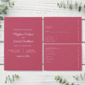 Simple Elegant Minimal Modern Magenta Wedding Invitation (Personalise this independent creator's collection.)