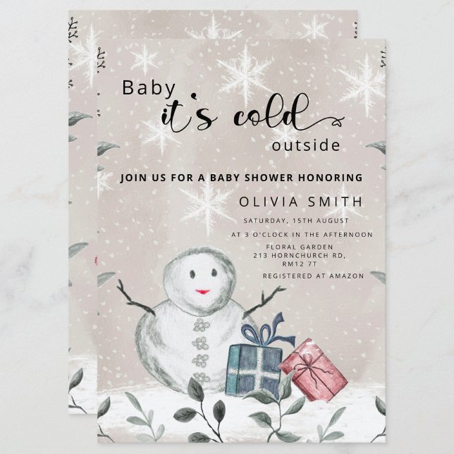 Winter Baby shower books for baby ticket Enclosure Card Zazzle
