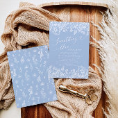 Modern Elegant Dusty Blue Wildflower Bridal Shower Cake Pops