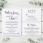 Southern Calligraphy Nothing Fancy Just Love Funny Invitation (Personalise this independent creator's collection.)