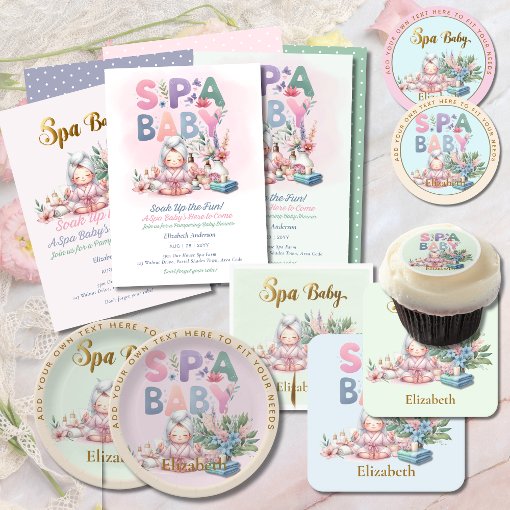 Spa Baby Shower - Pamper Day Pink Invitation | Zazzle