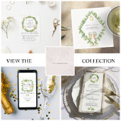 Sparkling Cheer Greenery Wreath Wedding Invitation