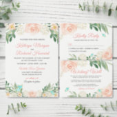 Romantic Blush Peach Floral Blossom Bridal Shower Invitation (Personalise this independent creator's collection.)