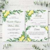 Lemons Blossom Greenery Bridal Shower Paper Napkins (Personalise this independent creator's collection.)