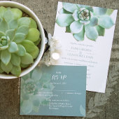 Sage Succulents Cactus Bridal Shower Invitation
