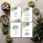 Watercolor Cactus Succulents Wedding Invitation
