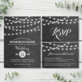 Charcoal String Lights Apartment Warming Party Invitation | Zazzle