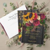 Fall in love rustic sunflower roses bridal shower invitation (Personalise this independent creator's collection.)