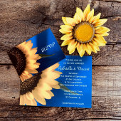 Sunflower on Blue Wedding Favor Tags