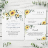 Elegant Sunflowers Eucalyptus BRIDAL LUNCHEON Invitation (Personalise this independent creator's collection.)