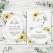 Elegant Sunflower Greenery Floral Bridal Shower Invitation (Personalise this independent creator's collection.)